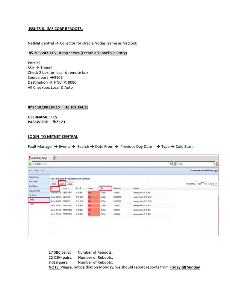 IMS Core Reboots and Reporting Guide | PDF