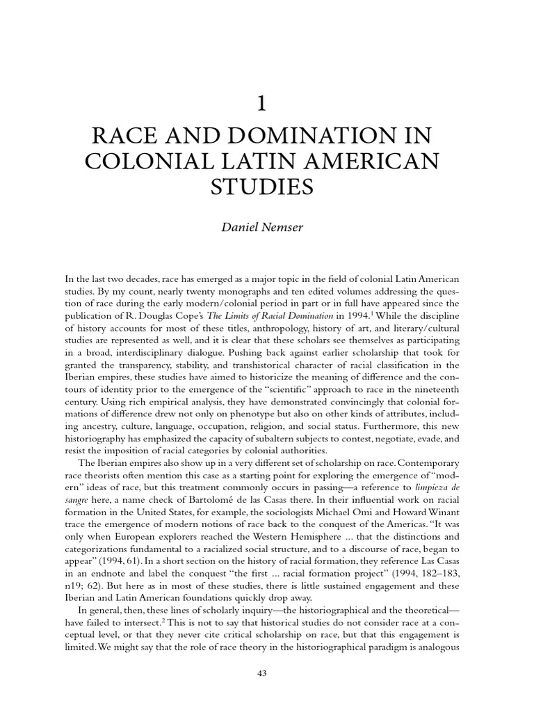 Race and Domination in Colonial Latin America | PDF | Race (Human ...