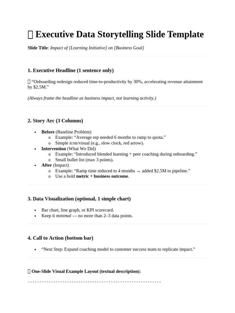 Executive Data Storytelling Template | PDF