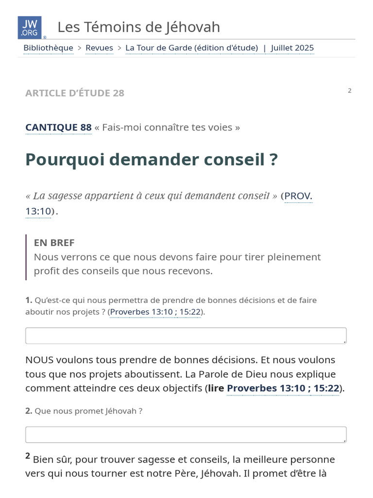 Demander conseil selon la Bible | PDF | Livres des Rois | Première ...