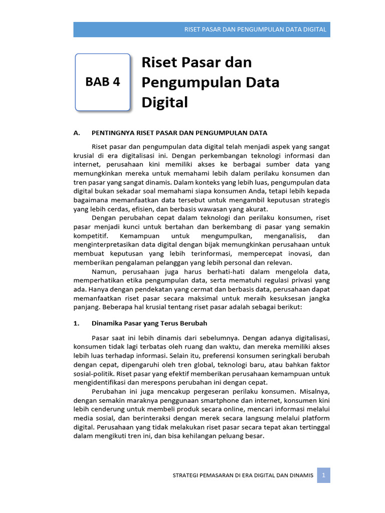 Riset Pasar Dan Pengumpulan Data Digital | PDF