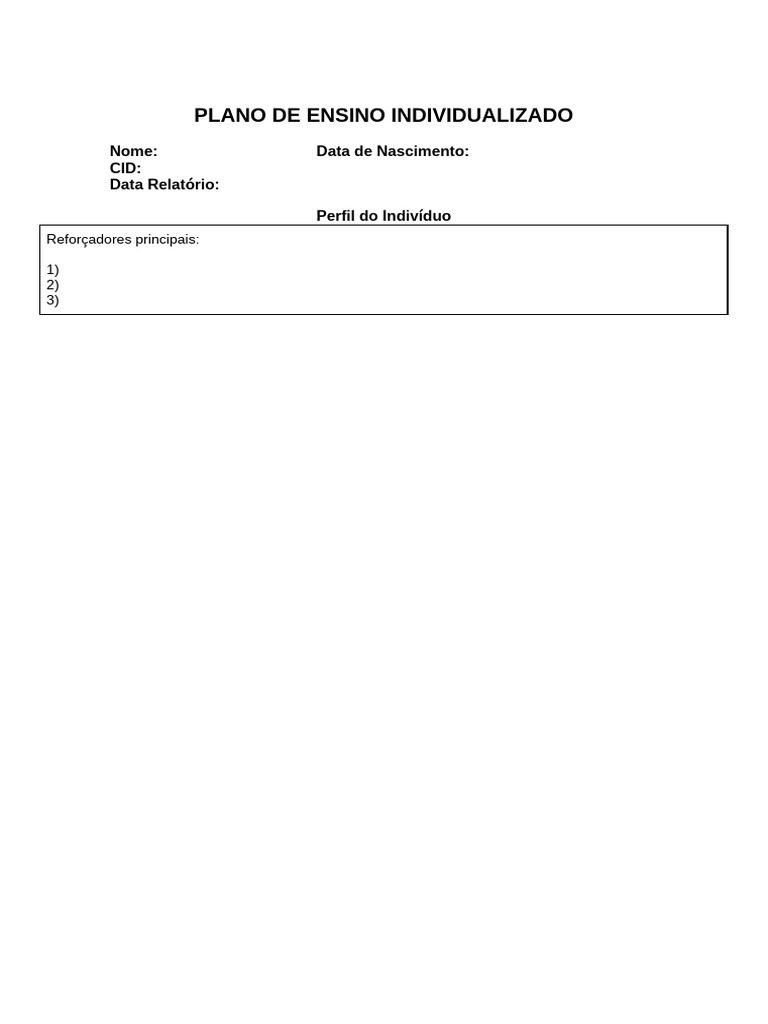 Plano de Ensino Individualizado | PDF
