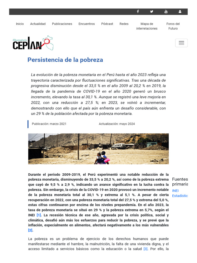 Evolución de la pobreza en Perú 2023 | PDF | Pobreza | Pobreza e indigencia