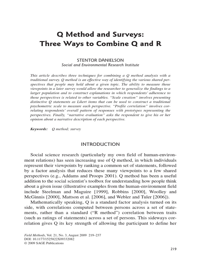 Combining Q Method with Surveys | PDF | Sampling (Statistics) | Survey ...