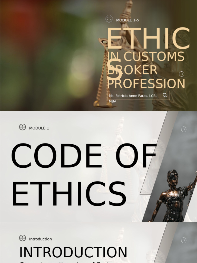 Customs Broker Ethics and Standards Guide | PDF | Customs | U.S ...