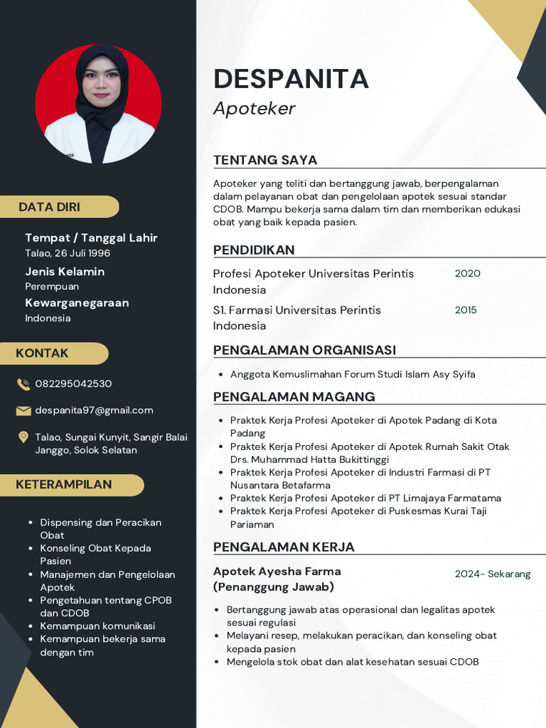 Hitam Dan Putih Modern CV Resume Riwayat Hidup - 20250513 - 201937