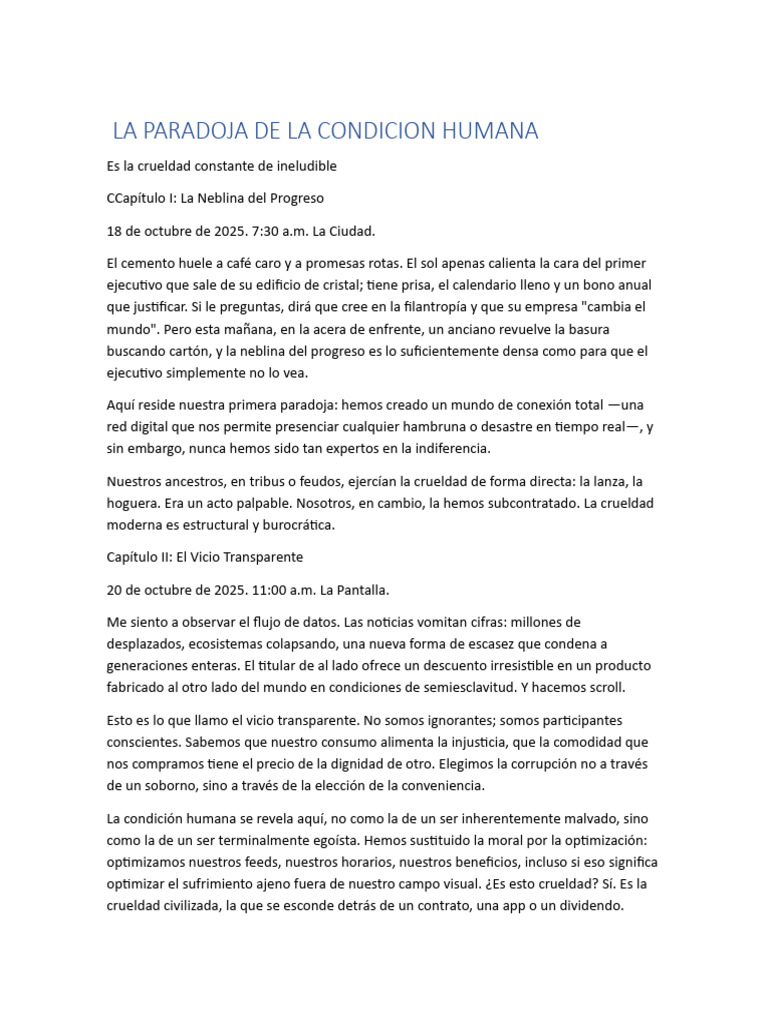 La Paradoja de La Condicion Humana | PDF