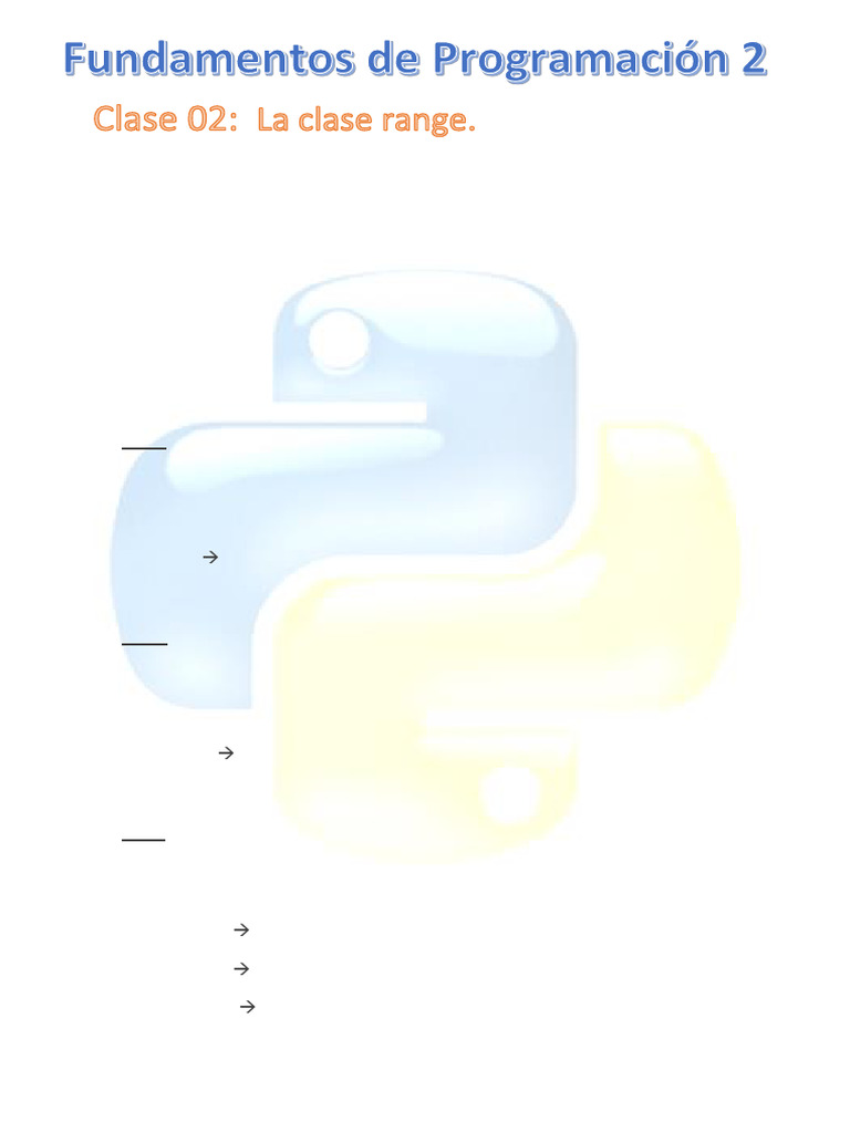 Uso de la clase range en Python | PDF