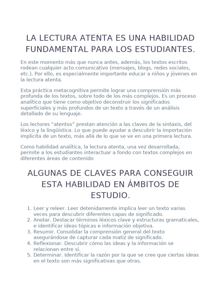 Mejora la lectura atenta en estudiantes | PDF | Infografia | Pena capital