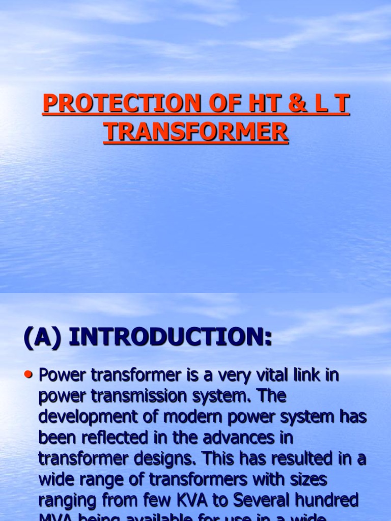 Transformer HT & LT Protection Methods | PDF | Transformer | Relay