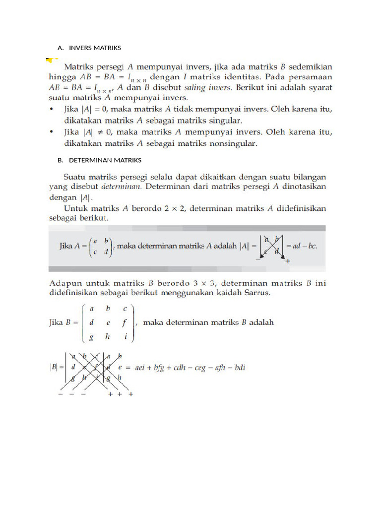 Invers Matriks | PDF