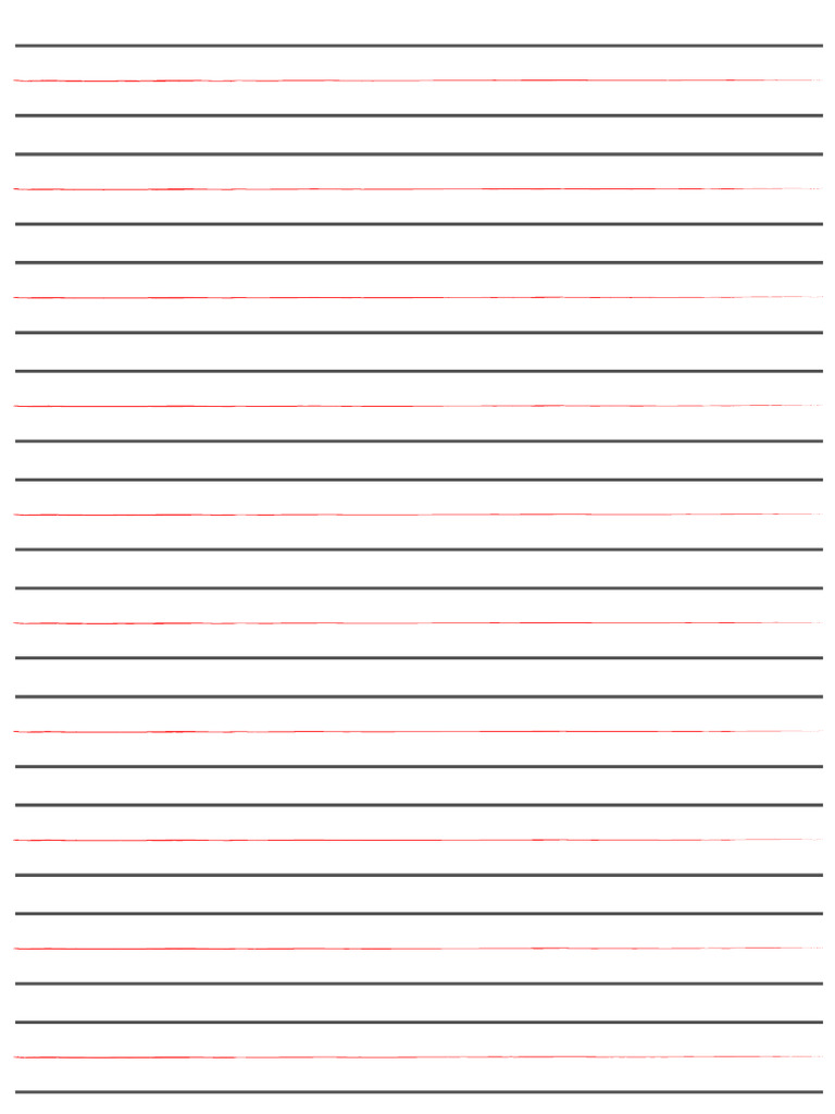 Red & White Cute Cat Lined Paper A4 | PDF