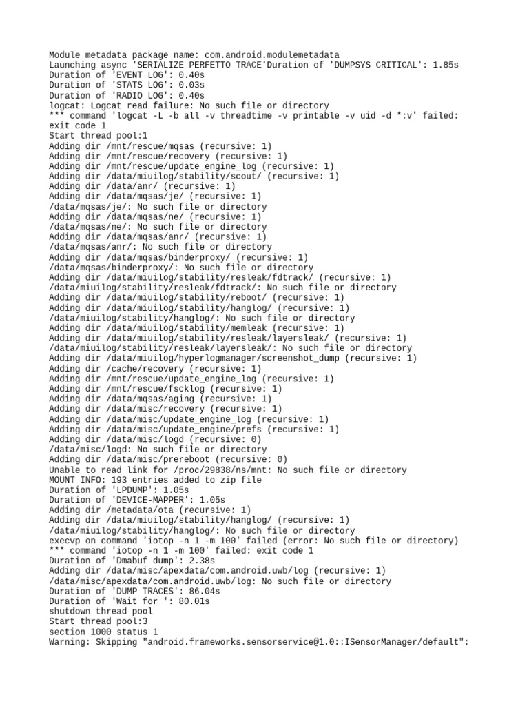 Log Analysis for Xiaomi Camera Module | PDF | Zip (File Format) | Software