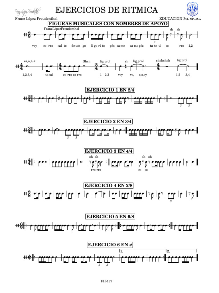 Exercícios de Rítmica Musical | PDF