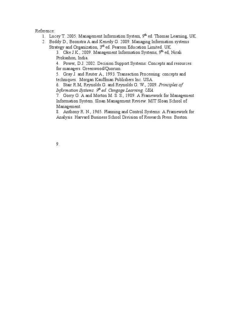Key Texts on Management Information Systems | PDF