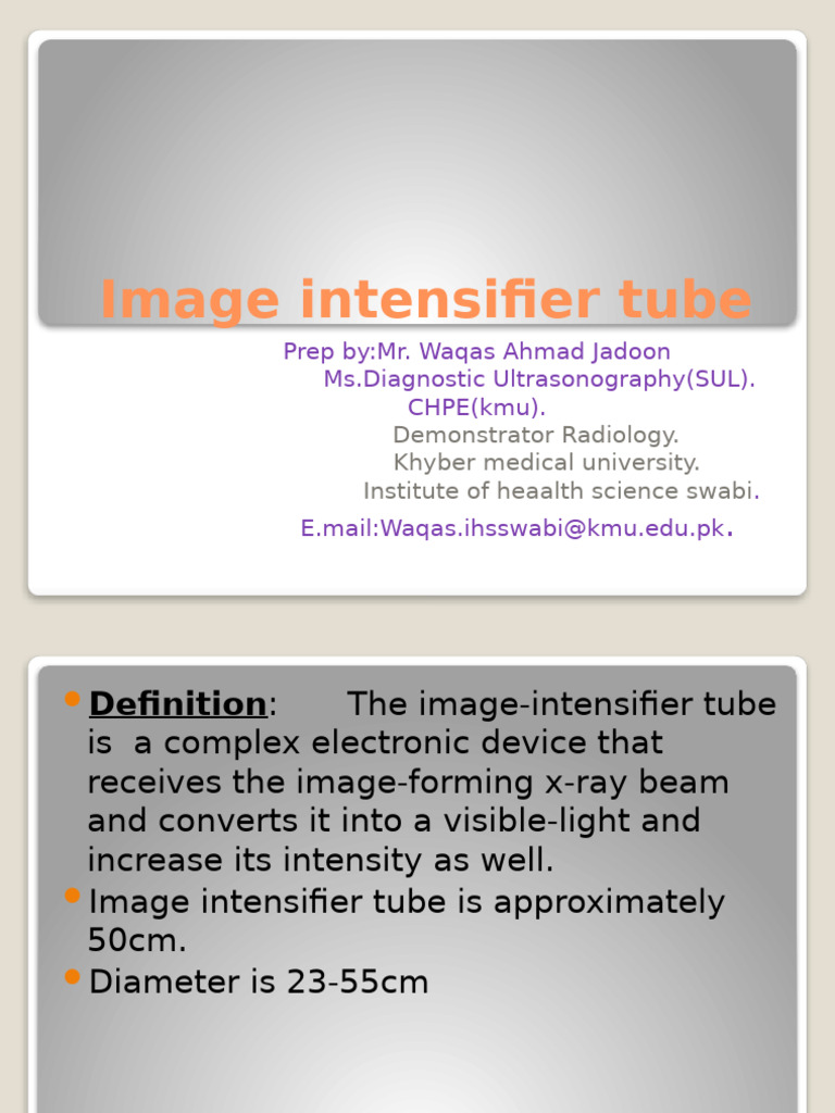 Image Intensifier Tube Overview | PDF | Vacuum Tube | Optics