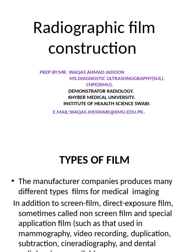 Types of Radiographic Films Explained | PDF | Optical Filter | Exposure ...