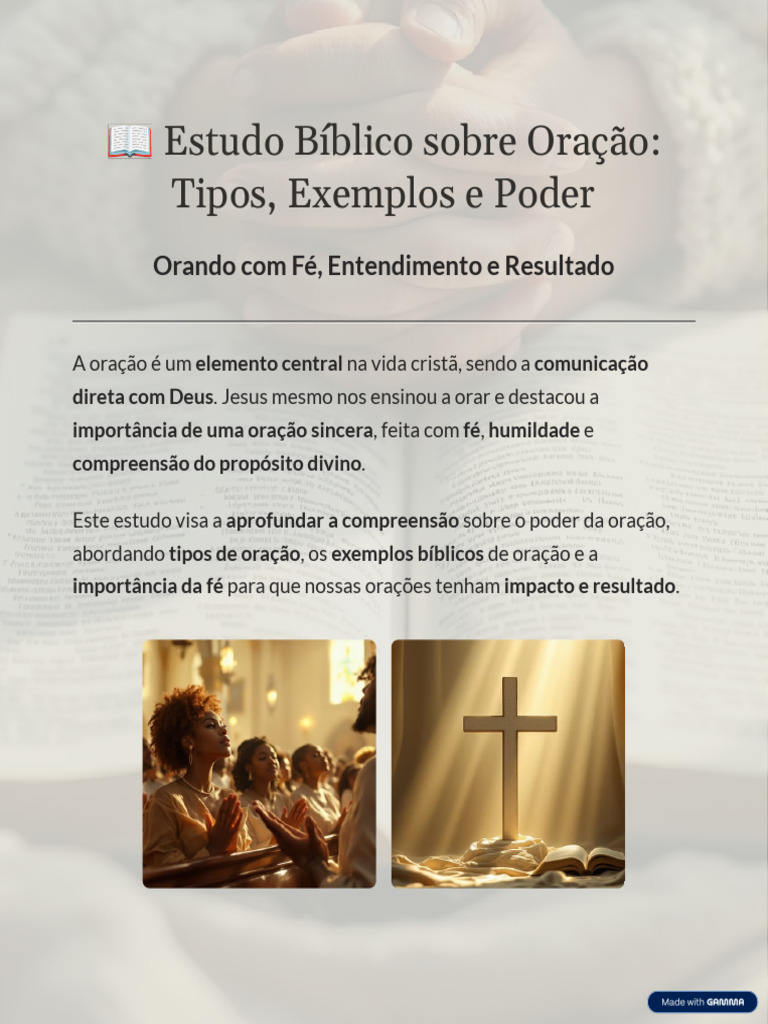 Estudo sobre Oração: Tipos e Poder | PDF | Oração | Espiritualidade
