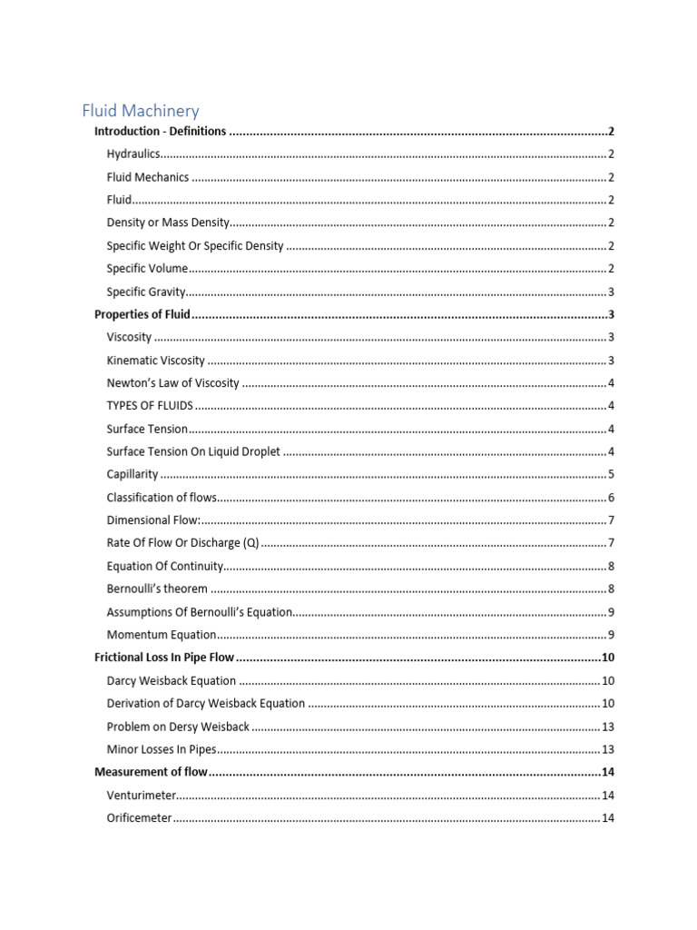 Fluid Mechanics and Properties Overview | PDF | Fluid Dynamics ...