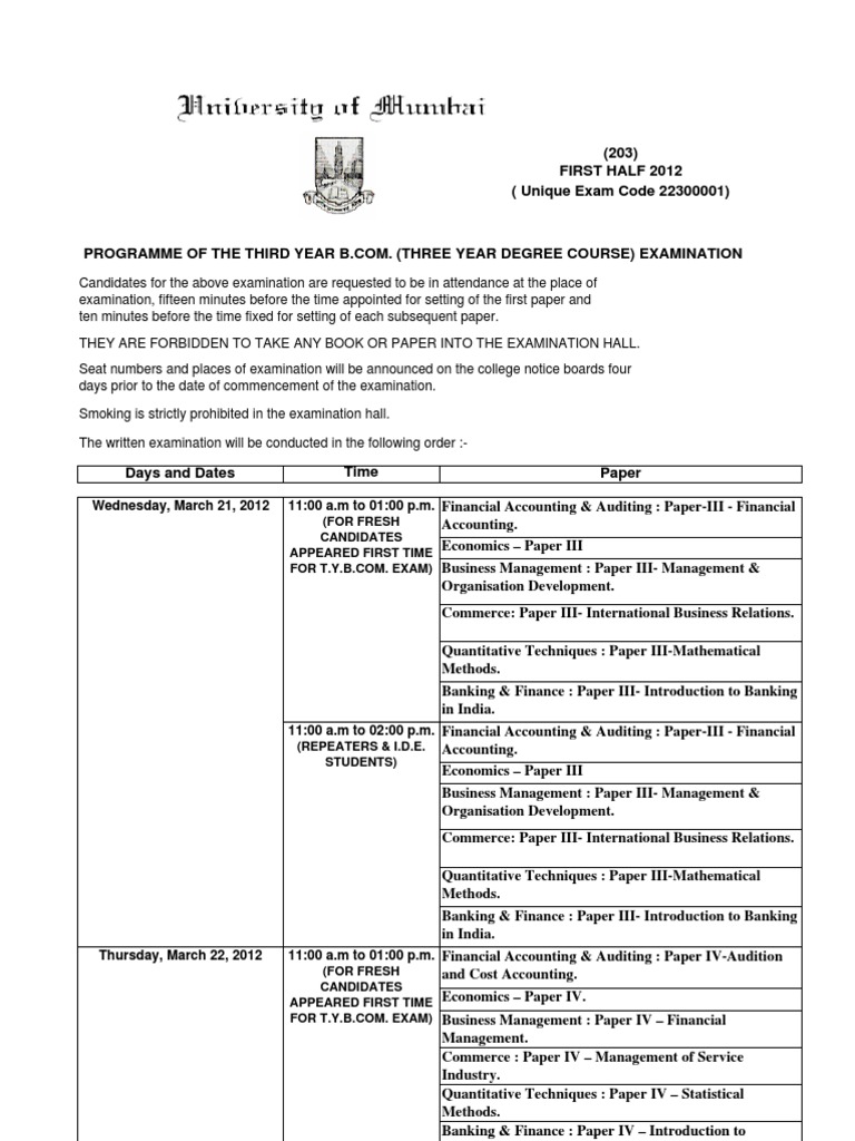 Mumbai University | PDF