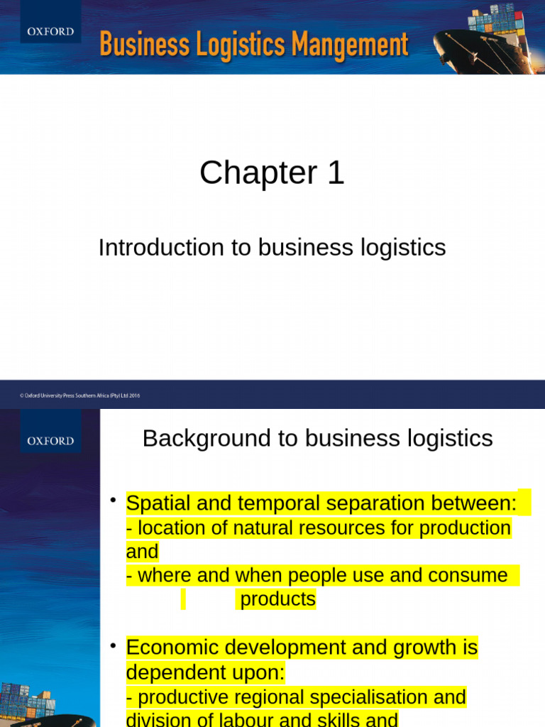 BLM 5e - CH 1 Slides | PDF | Logistics | Economies