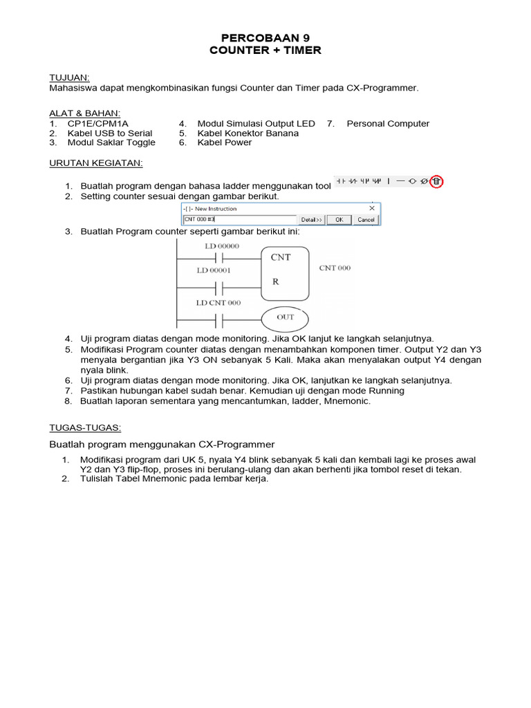 Kombinasi Counter dan Timer di CX-Programmer | PDF