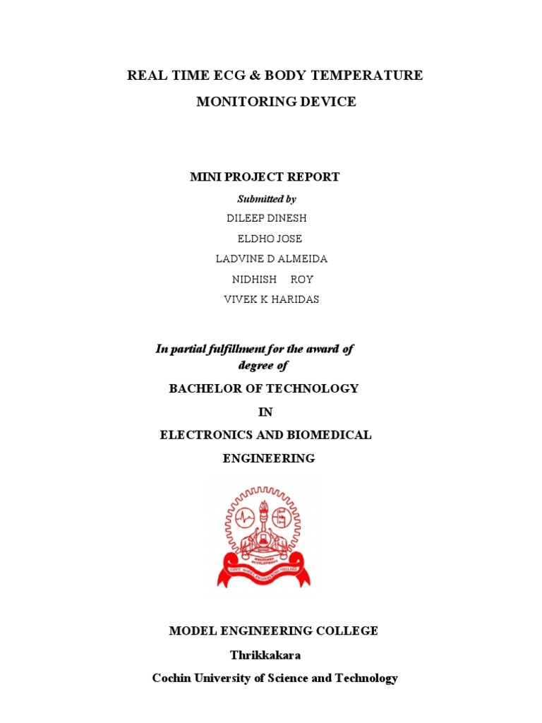 Real Time Ecg & Body Temperature Monitoring Device: Mini Project Report ...