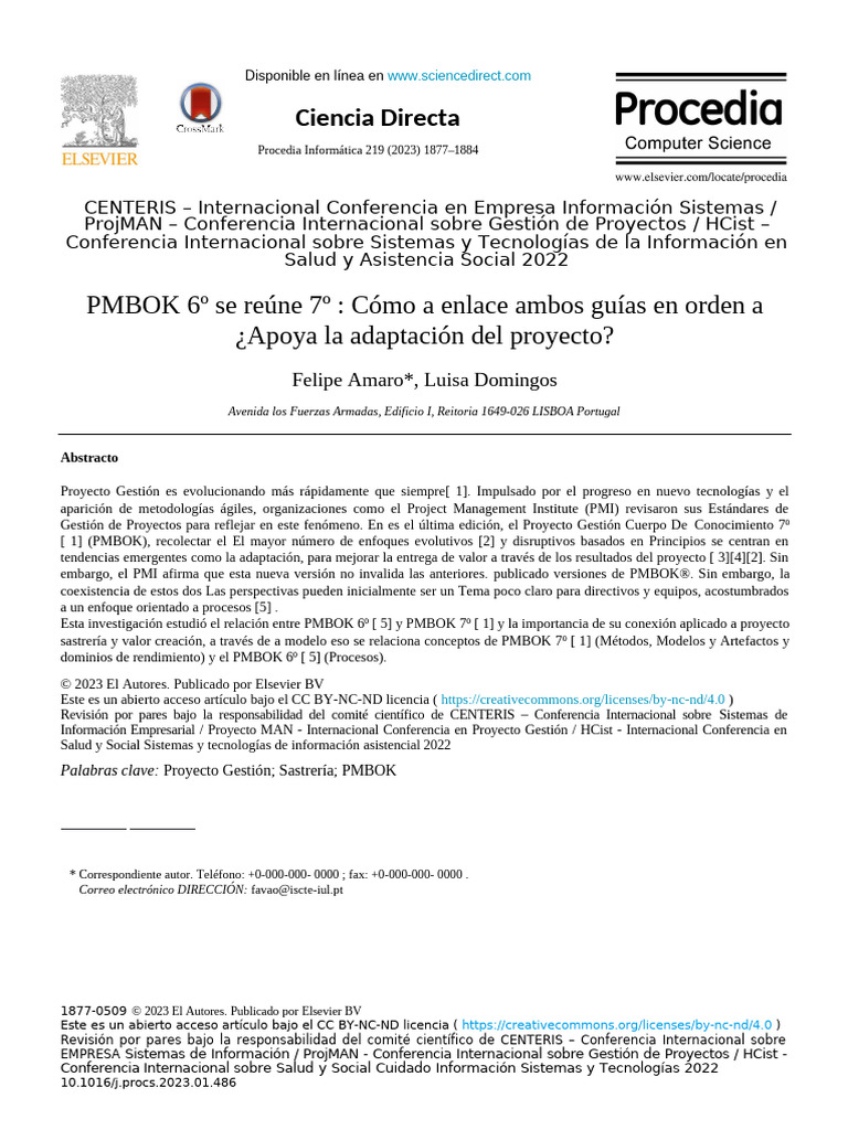 Integración de PMBOK 6 y 7 en Proyectos | PDF | Gestión de proyectos ...