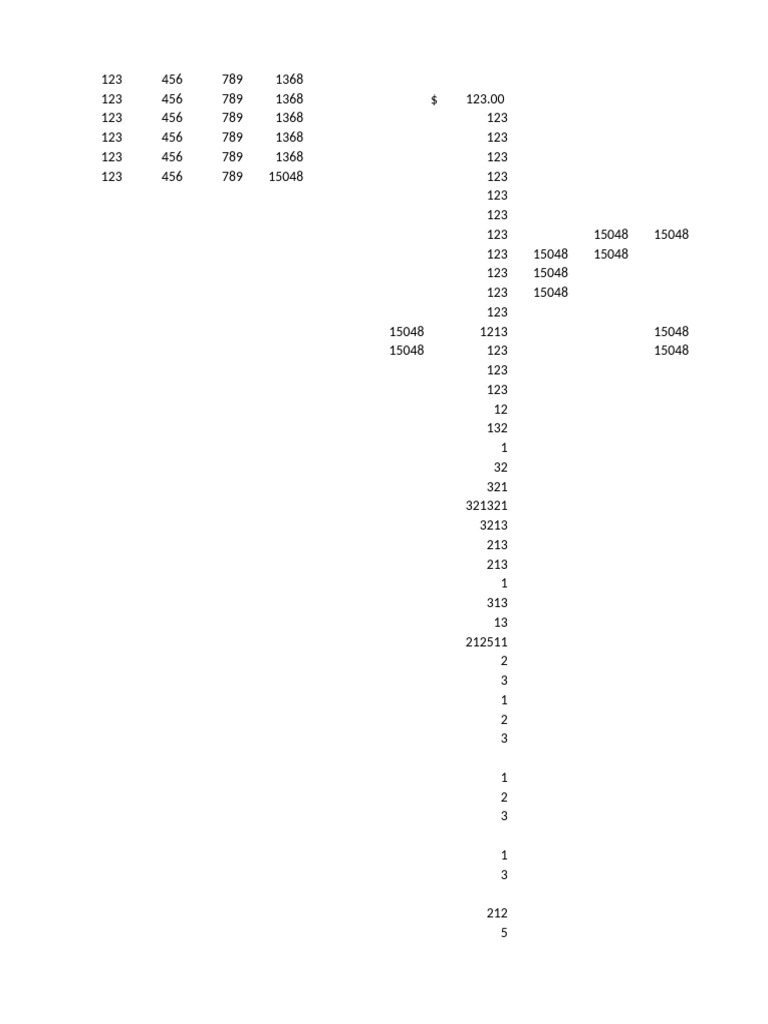 Numeric Data Compilation Document | PDF