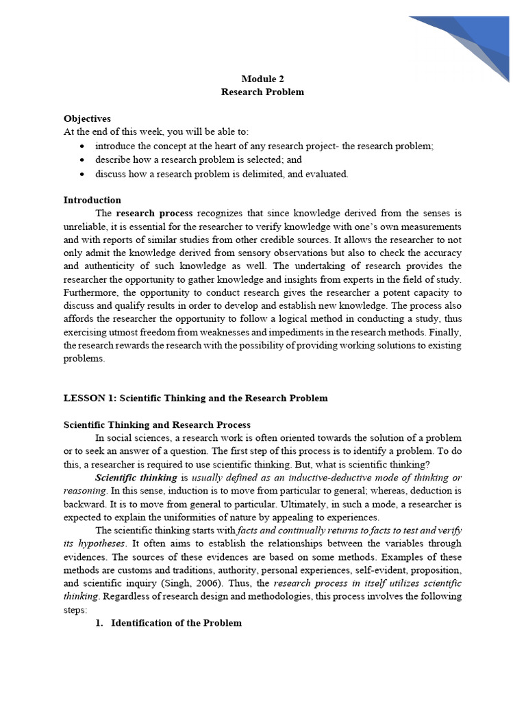 Understanding Research Problems in Science | PDF | Hypothesis | Knowledge