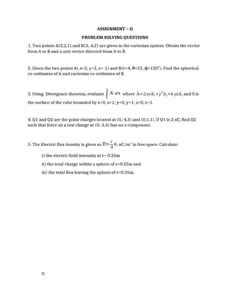 Vector Calculations and Electric Field Problems | PDF