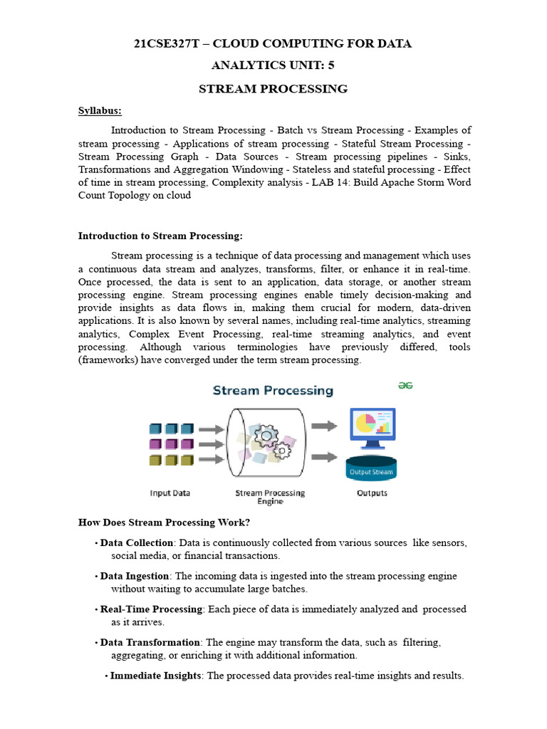 Event Stream Processing Overview | PDF | Internet Of Things | Computing