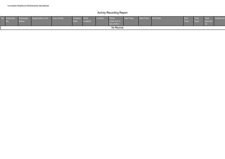 Activity Recording Report Template | PDF