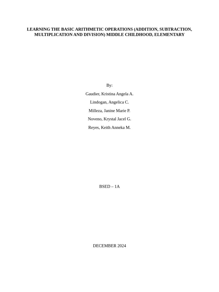 Mastering Basic Arithmetic Operations | PDF | Arithmetic | Mathematics