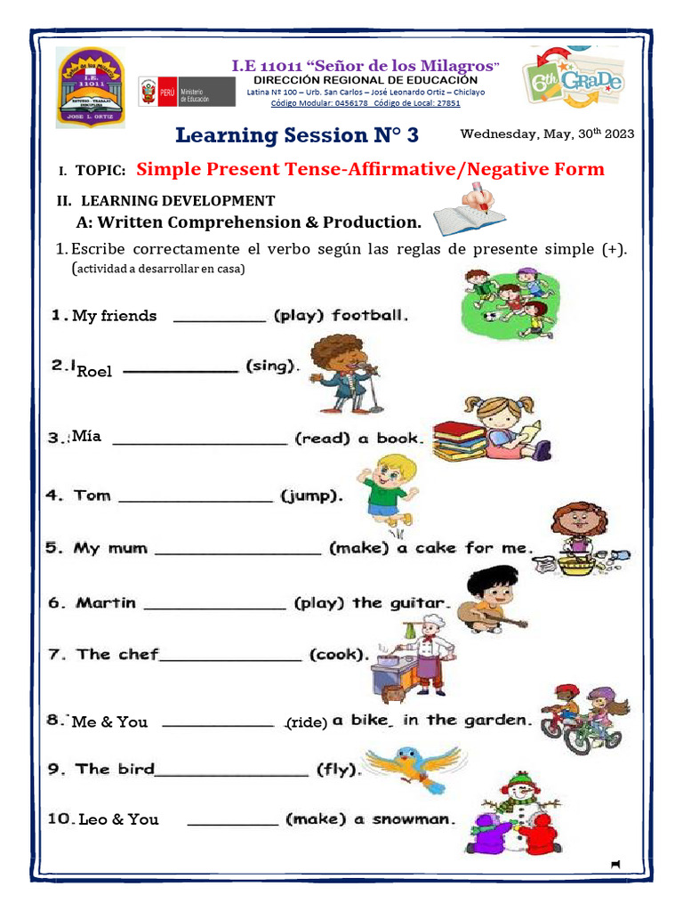 Ejercicios de Presente Simple en Inglés | PDF