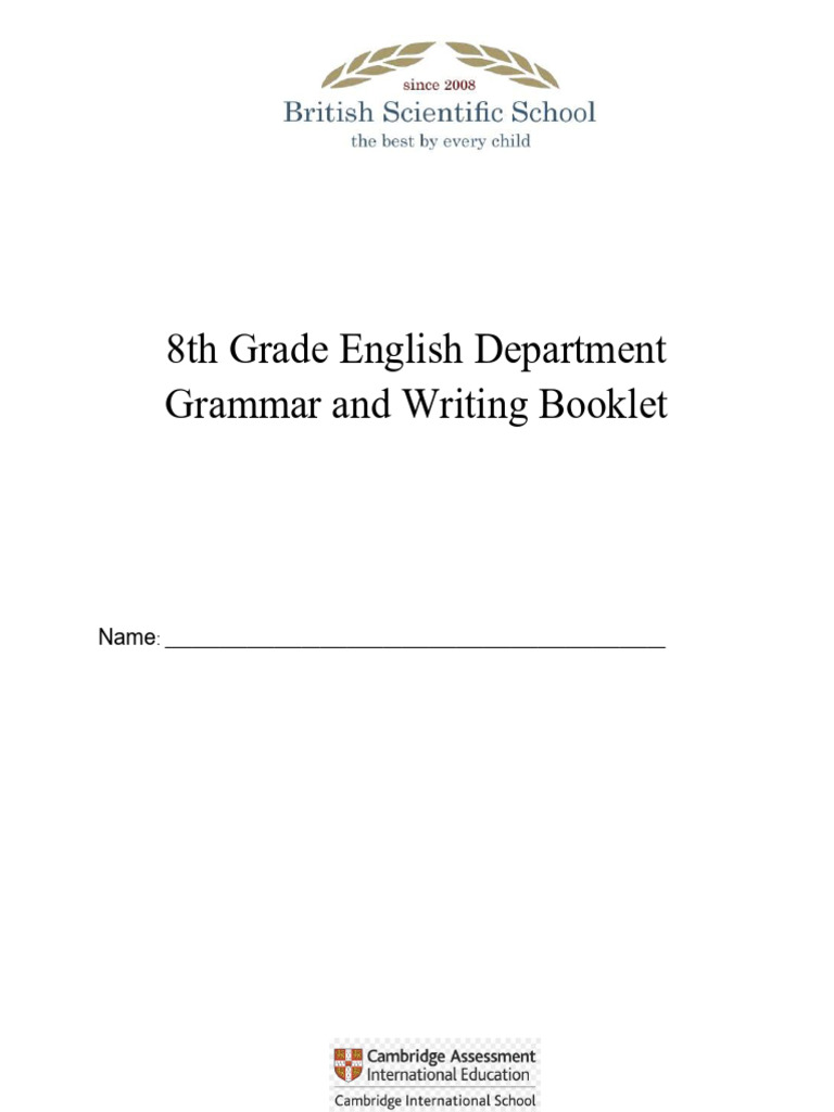 8th Grade Grammar & Writing Guide | PDF | Perfect (Grammar ...
