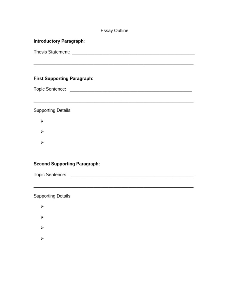 Generic Essay Outline | PDF
