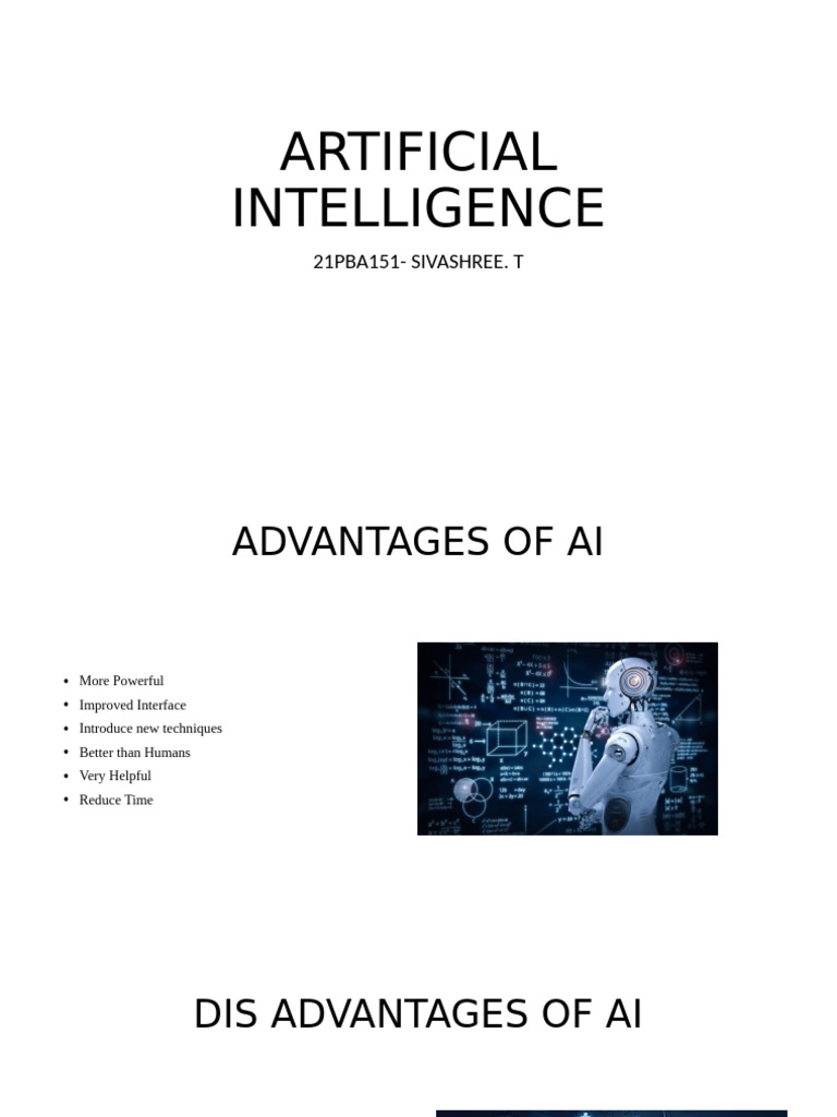 Advantages and Disadvantages of AI | PDF