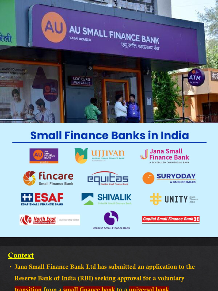 SFBs Transitioning to Universal Banks | PDF | Banks | Financial Services