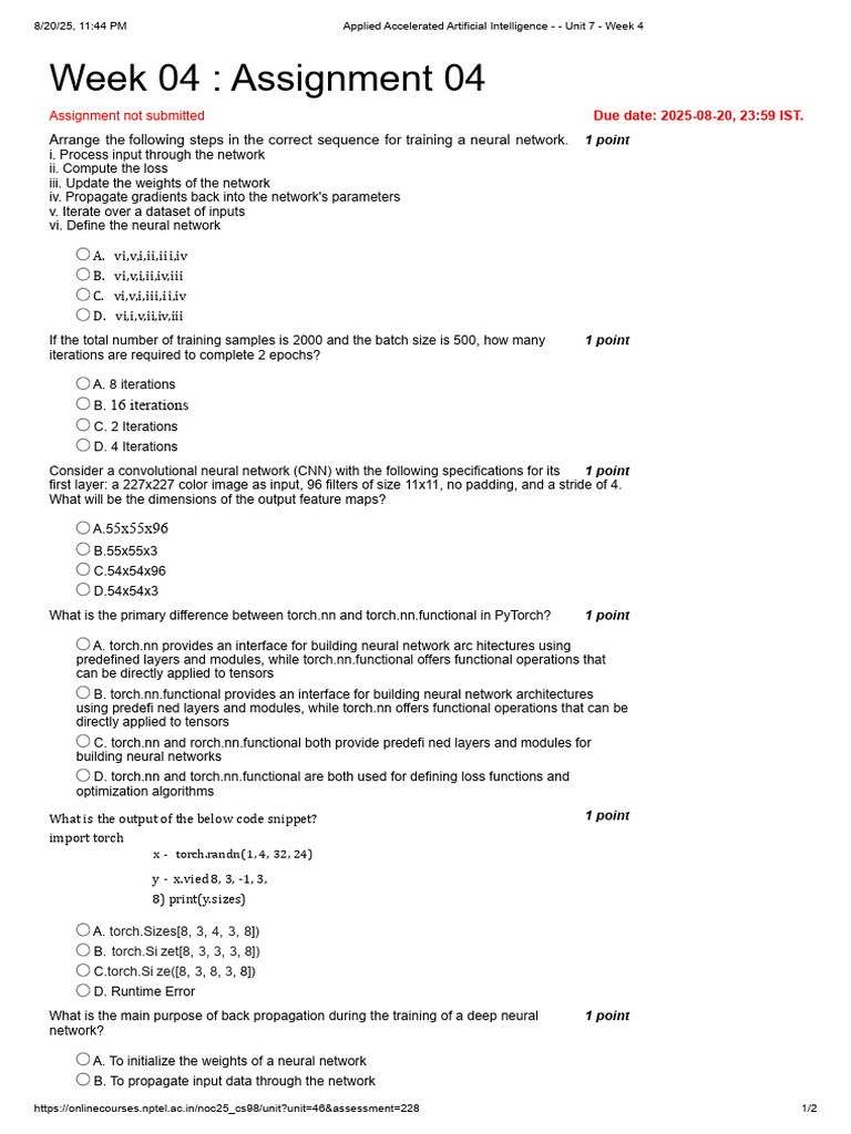 Applied Accelerated Artificial Intelligence - Unit 7 - Week 4 | PDF ...