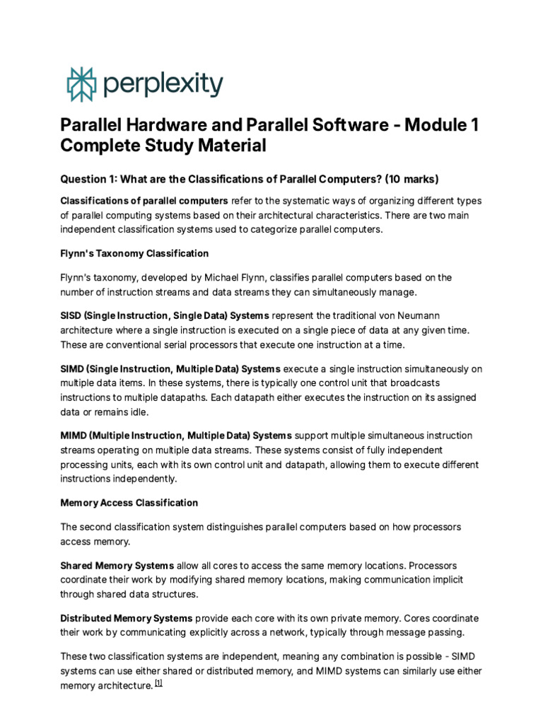 Classifications of Parallel Computers Explained | PDF | Parallel ...