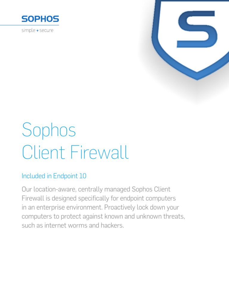 Sophos Client Firewall Overview | PDF | Firewall (Computing) | Computer ...
