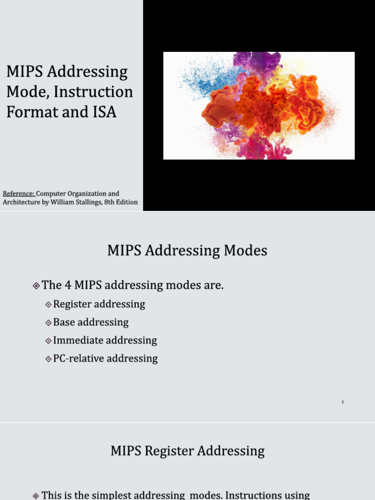 MIPS Addressing Modes and Instruction Formats | PDF | Computer Science ...
