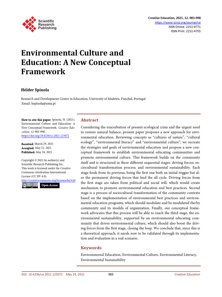 Environmental Education Framework | PDF | Climate Change | Ecology