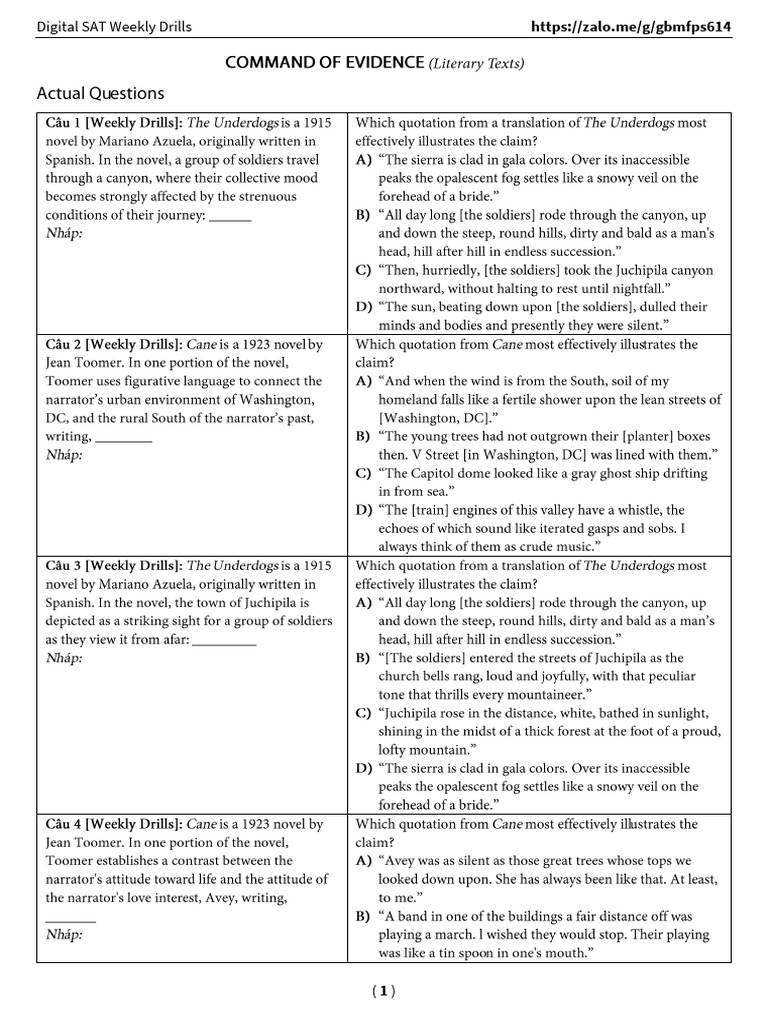 Weekly Digital SAT Practice Drills | PDF