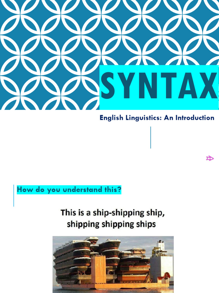 Introduction to English Syntax Concepts | PDF | Phrase | Syntax