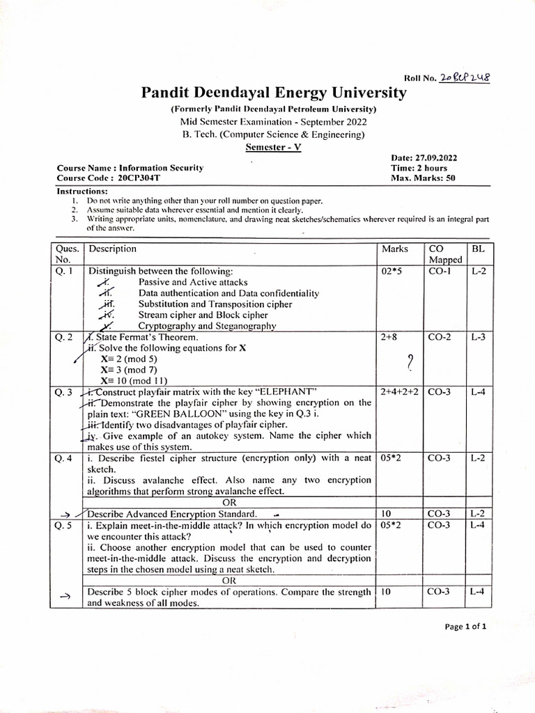 Information Security Sem - V | PDF