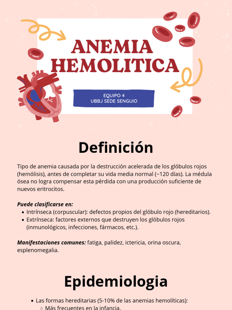 Anemia Hemolítica: Causas y Diagnóstico | PDF | Anemia | Glóbulo rojo