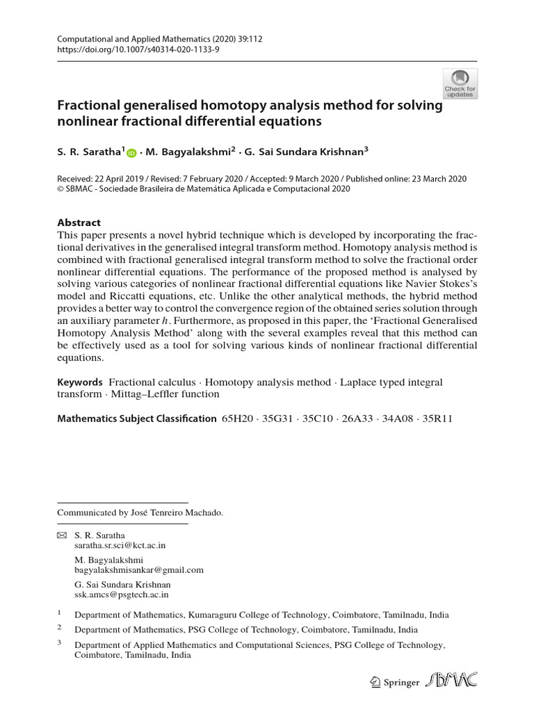 Fractional Generalised Homotopy Analysis Method | PDF | Nonlinear ...