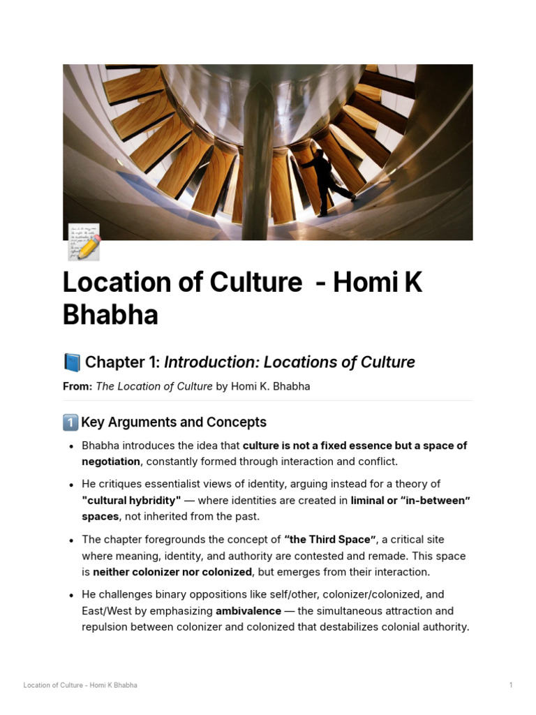 Bhabha's Cultural Hybridity Explained | PDF | Postcolonialism | Frantz ...